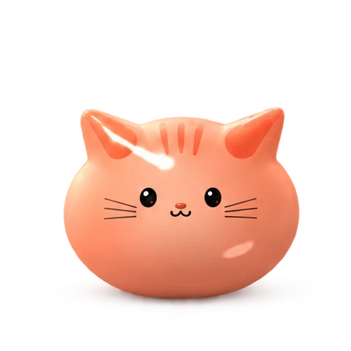 A peach cat with tiny whiskers and pointed ears
