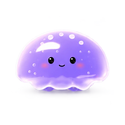 A translucent purple jellyfish with a rounded, bubbly dome